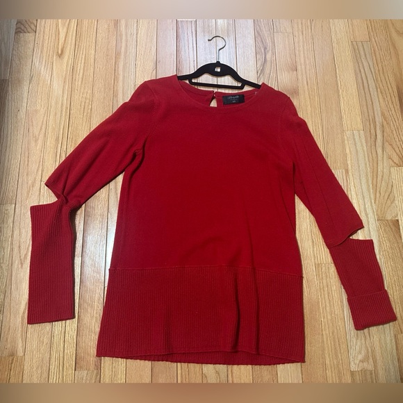 Christopher Fischer Red Long Sleeve Cashmere Sweater Size Medium - Picture 1 of 8